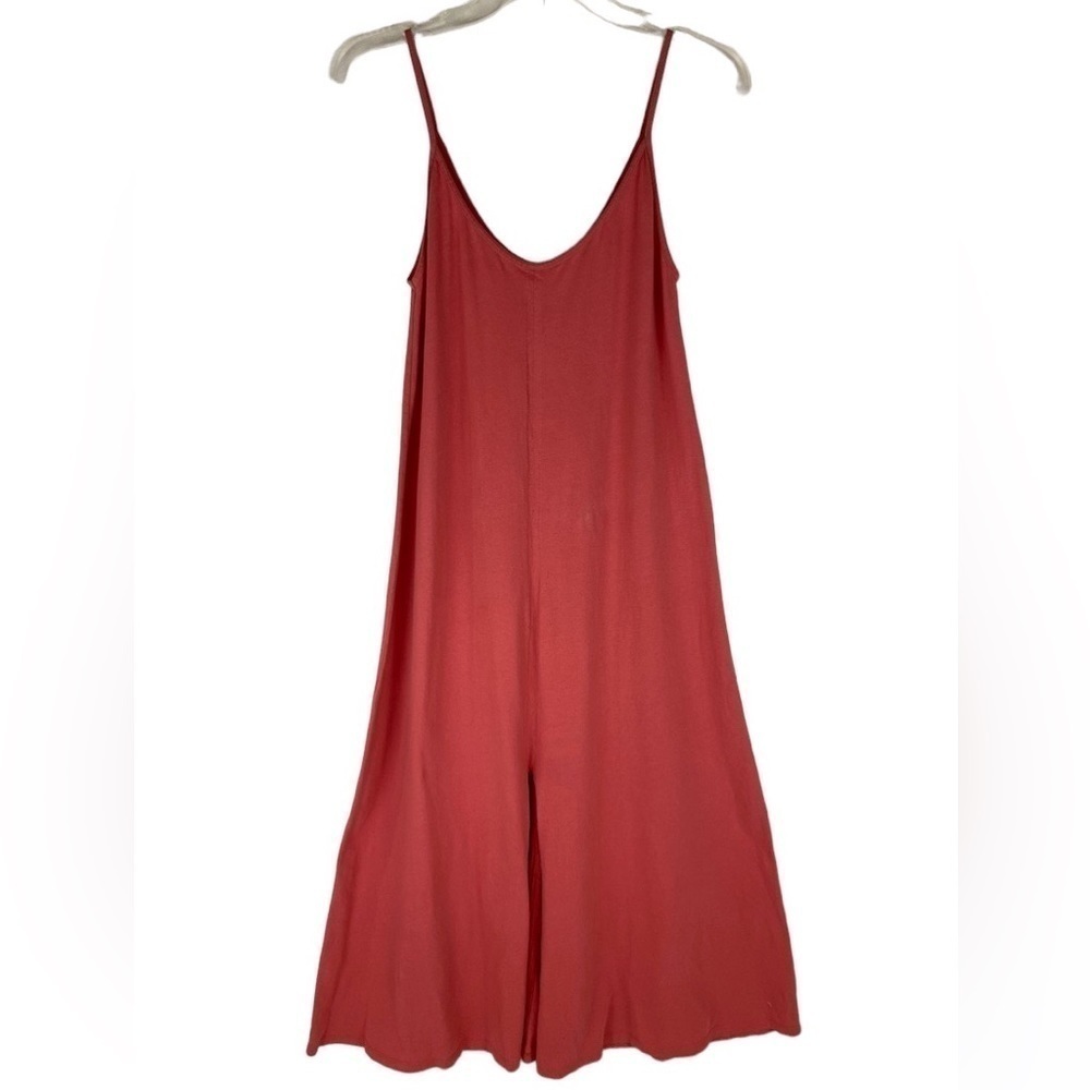Zara Coral Spaghetti Strap Ankle Length Cami Slip Sundress Size Small Summer